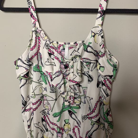 LC Lauren Conrad Printed Ruffle Blouse Size XS - Picture 3 of 7